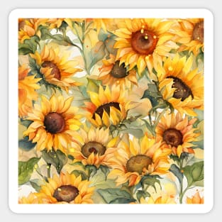 Sunflowers Blooming In Summertime Watercolor Sticker